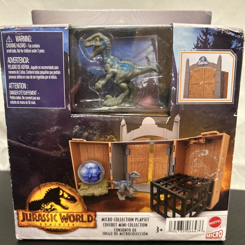 Jurassic World Park Dominion Mini Micro Collection‎ Blue Raptor Playset Sealed